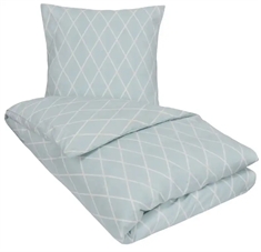 Sengetøj dobbeltdyne 200x220 cm - Karen blåt sengetøj - Mønstret sengesæt i 100% Bomuld - Nordstrand Home